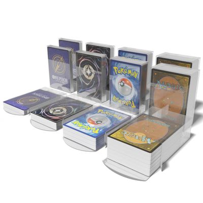 Citadel Black ClearFit Deck Boxes  12-Pack Variety Unsleeved Cards  Flat-packed Slim Clear Plastic Storage for MTG, Sports, TCG & Standard (2.5" x 3.5") Cards - Fits 20|40|60|100 Decks (Unsleeved)