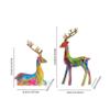 2pcs Reindeer Figurines for Christmas Reindeer Sculpture Resin Christmas Statues Home Decorative Displays for Living Room Bedroom Bathroom Bookshelf Desktop Cabinets (B) view 2