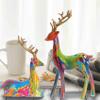 2pcs Reindeer Figurines for Christmas Reindeer Sculpture Resin Christmas Statues Home Decorative Displays for Living Room Bedroom Bathroom Bookshelf Desktop Cabinets (B) view 3