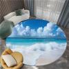 Kids Rugs for Playroom 3ft Blue Sea Beach Round Rug Circle Rug Soft Washable Round Rug for Bedroom Non-Slip Round Kids Rug for Nursery Classroom Living Room view 2