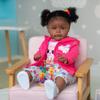 24 Inch Big Size Rooted Curly Hair Lifelike African American Reborn Toddler Girl Reborn Baby Dolls Black Realistic Newborn Collectible Art Doll that Look Real Child Birthday Gift Set for Kids Ages 3+ view 3