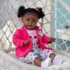 24 Inch Big Size Rooted Curly Hair Lifelike African American Reborn Toddler Girl Reborn Baby Dolls Black Realistic Newborn Collectible Art Doll that Look Real Child Birthday Gift Set for Kids Ages 3+ view 4