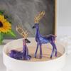2pcs Reindeer Figurines for Christmas Reindeer Sculpture Resin Christmas Statues Home Decorative Displays for Living Room Bedroom Bathroom Bookshelf Desktop Cabinets (A) view 4