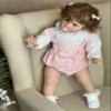 26 Inch Pippa Reborn Doll Princess Toddler Real Born Baby Doll Girl with Brown Curly Hair and Feeding Accessories Anatomically Correct Lifelike Newborn Baby Doll That Look Real for Kids Ages 5+ view 4