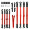 Aluminum Steering Links Turnbuckles tie Rod 5319X 5338R for 1/10 E-Revo E Revo 2.0 D251 RC Car Upgrade Parts(Red) view 2