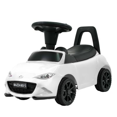 TCARAIWEN Ride On Push Car for Toddlers, Licensed Mazda Push Cars for Kids with Horn, Music, Lights, Under Seat Storage, Ride On Toy for 18-36 Months, White