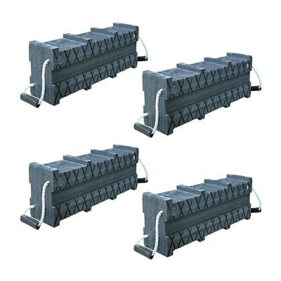 Mytee Products (4 Pack) Cribbing Block Stacker 6" x 7" x 24" - Black - High Density Polymer Material