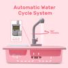 CUTE STONE Color Changing Play Kitchen Sink Toys with Upgraded Real Faucet, Kids Cooking Set with Play Food, Play Pots and Pans, Kids Kitchen Playset, Play Kitchen Toys for Girls Boys(White) view 2