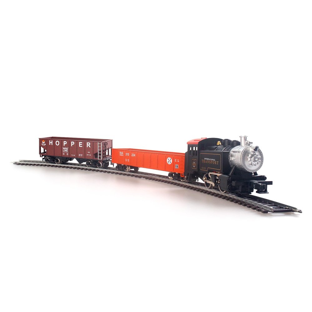 HO Scale 1:87 Electric Train Sets, Black Locomotive Trainset with Remote Control Track Power Pack and Speed Controller Ages 14+
