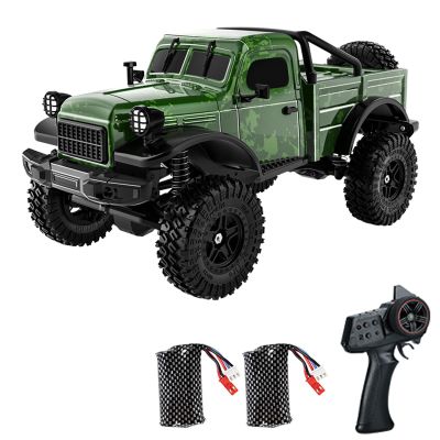Dodoore D883 RC Crawler Pickup Truck, 1:18 Scale Remote Control Car, 4WD Off-Road RC Rock Crawler with LED Lights and 2 Rechargeable Batteries for Adults (Green)