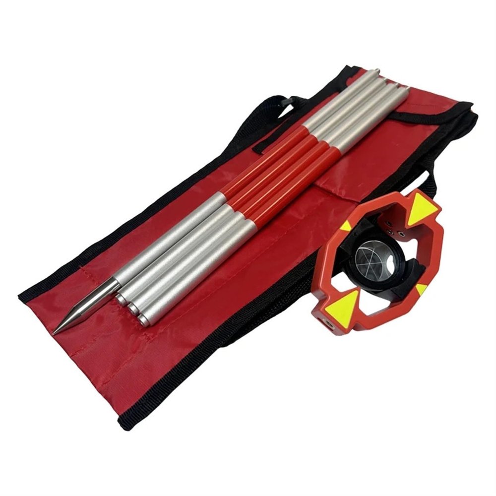 GHZHANG Mini Prism Silver Coated Offset 0mm With 4 Poles Surveying Prism For Total Station Surveying