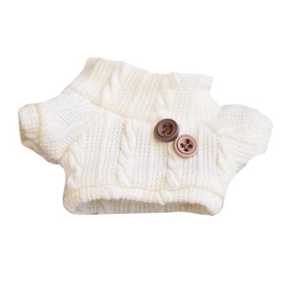 niannyyhouse 10cm-15cm 20cm Plush Doll Clothes Turtleneck Sweater Stuffed Toy Dressup (Beige, 10cm-15cm)