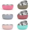 ShineMe Stainless Steel Bowls for Kids, 6 pack Toddler Bowls with Removable Colorful Silicone Sleeve, Unbreakable Baby Bowls for Soup, Cereal, Yogurt, Snacks... view 1
