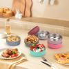 ShineMe Stainless Steel Bowls for Kids, 6 pack Toddler Bowls with Removable Colorful Silicone Sleeve, Unbreakable Baby Bowls for Soup, Cereal, Yogurt, Snacks... view 3