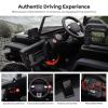 Hipicute 24V 2 Seater Kids Ride On Car, 4 Wheeler Truck Ride On Toys for Big Kids with 5.5MPH Max Speed, Remote Control, Accelerator Pedal, Treaded Tires, Steering Wheel, Music and Story, Black view 3