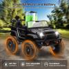 Hipicute 24V 2 Seater Kids Ride On Car, 4 Wheeler Truck Ride On Toys for Big Kids with 5.5MPH Max Speed, Remote Control, Accelerator Pedal, Treaded Tires, Steering Wheel, Music and Story, Black view 4