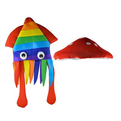 2pcs Halloween Headgear Funny Novelty Hats Costumes Halloween Party Cap Bonnet Squid Hat Headwear for for Kid Birthday Party Dress up Funny Hat Cloth/1650