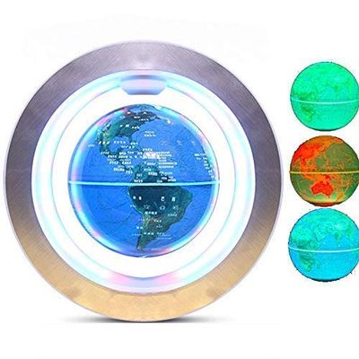 3UOOWWFA Magnetic Levitation Floating Globe,Magnetic Levitation Floating World Map Globe with Colorful LED Light Educational Gift Tool Home Office Desk Decoration