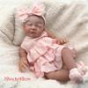 19 Inch Lifelike Reborn Baby Doll Girl Realistic Sleeping Soft Body Doll with Pink Ruffle Lace Dress & Bow Headband, Skin-Safe Premium Material Ideal Gift for Kids and Decor view 2