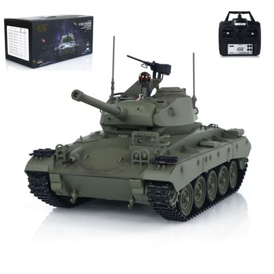 wheelfun Tongde 1/16 M24 Chaffee RC Light Tank Electric Infantry Fighting Vehicle Model Light Sound Smoke Unit Hobby Grade Tank Model BB Shooting Airsoft Tank