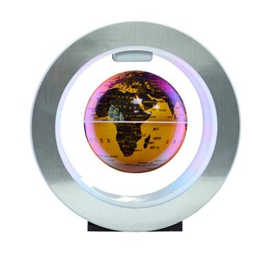 3UOOWWFA Geographical Globe, Floating Globe with LED Light - Floating World Globe - Colorful LED Light Educational Gift Tool Home Office Desk Decoration, Gold