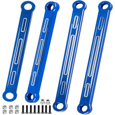 hopsupRC Aluminum Chassis Links Upgrade Parts for 1/10 Slash,Rustler,Stampede 4X4,Alloy Non-Adjustable Front&Rear Suspension Links Hops Up,Replaces 3641,4PCS,Navy Blue