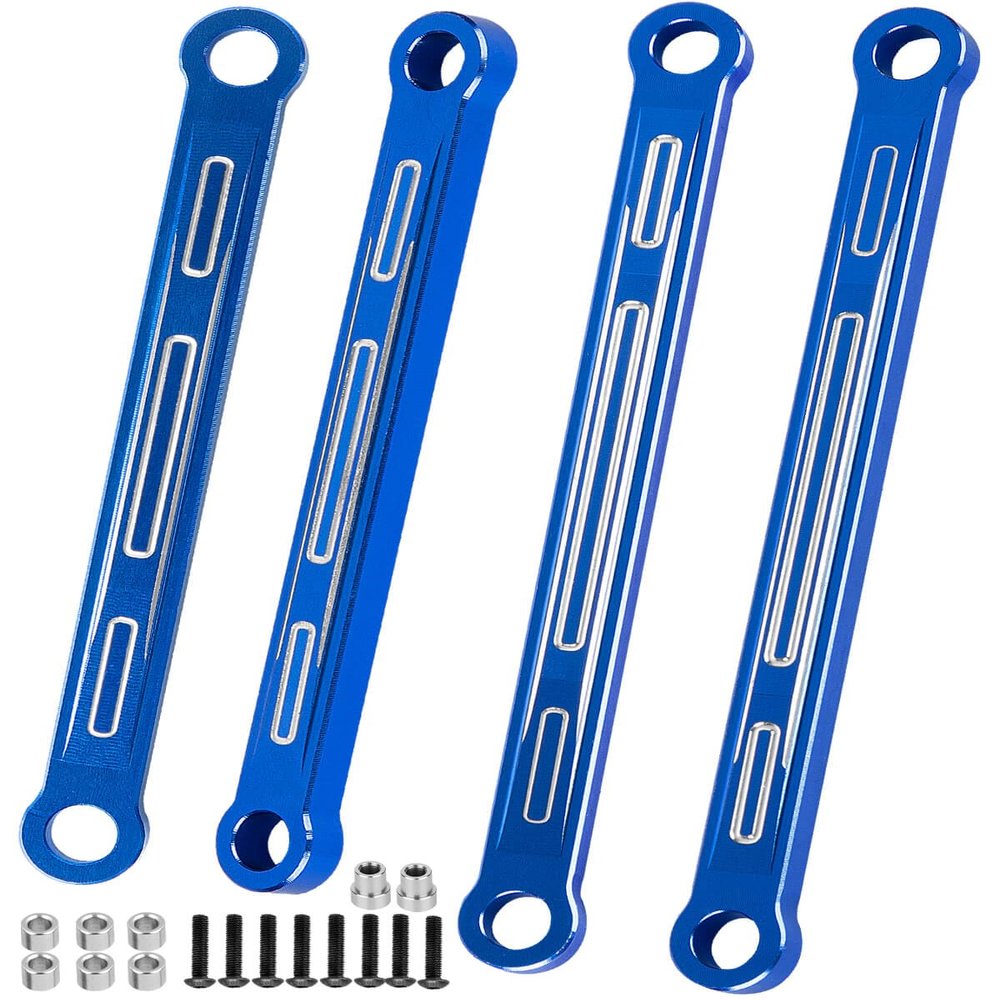 hopsupRC Aluminum Chassis Links Upgrade Parts for 1/10 Slash,Rustler,Stampede 4X4,Alloy Non-Adjustable Front&Rear Suspension Links Hops Up,Replaces 3641,4PCS,Navy Blue