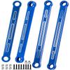 hopsupRC Aluminum Chassis Links Upgrade Parts for 1/10 Slash,Rustler,Stampede 4X4,Alloy Non-Adjustable Front&Rear Suspension Links Hops Up,Replaces 3641,4PCS,Navy Blue view 1