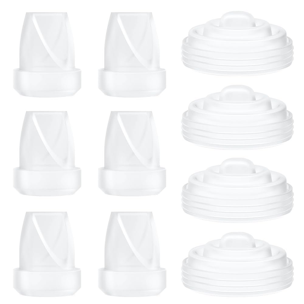 10PCS M5 Breast Pump Replacement Parts, 6pcs Silicone Duckbill Valve & 4pcs Silicone Diaphragm Compatible with Momcozy M5 Wearable Breastpump, Mom Cozy Breastfeeding Essential Accessories