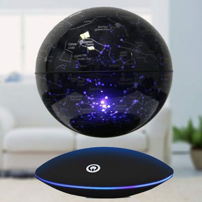 3UOOWWFA Geographical Globe, World Globe with Stand/Floating Globe/Magnetic Levitation Globe/6 Inch Colorful LED Light/Educational Gift Tool for Kids/Home Desk Decoration, Gold
