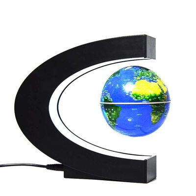 3UOOWWFA Geographical Globe, Magnetic Levitation Globe, C-Shaped 3 Inch Globe, Creative Gift Magnetic Suspension Decoration Display Stand, Blue