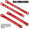 hopsupRC Aluminum Chassis Links Upgrade Parts for 1/10 Slash,Rustler,Stampede 4X4,Alloy Non-Adjustable Front&Rear Suspension Links Hops Up, Replaces 3641,4PCS,Red view 3