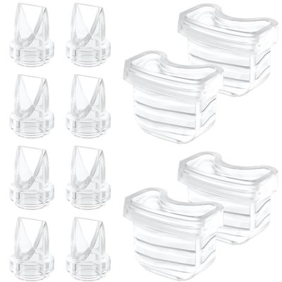 12 Pack 8pcs Duckbill Valves and 4pcs Diaphragm Compatible with MomMed S21/S18,TSRETE S21, MISSAA S18/S21,Mumgaroo S21,NICEGREEN Life S21 Wearable Breast Pump Parts, S21 Bresat Pump Replacement Parts