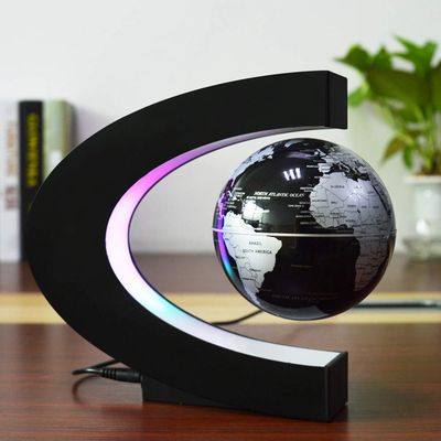 3UOOWWFA Geographical Globe, Floating World Globe - Colorful LED Light Educational Gift Tool Home Office Desk Decor, Blue Colorful Light