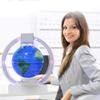 3UOOWWFA Geographical Globe, Levitating Globe - O-Shaped 6 Inch Globe - Home Decoration Creative Gift Anniversary Birthday Gift, Blue view 3
