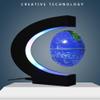 3UOOWWFA Geographical Globe, Magnetic Levitation Globe, C-Shaped 3 Inch Globe, Creative Gift Magnetic Suspension Decoration Display Stand, Silver view 2