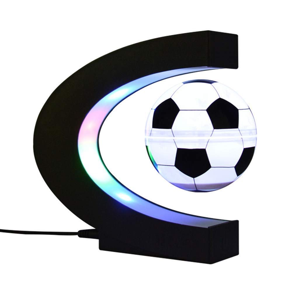 3UOOWWFA Magnetic Levitation Floating Globe, World Globe C-Shaped Magnetic Levitation Ornaments Hanging Luminous Football Creative Luminous Gift Crafts Decoration