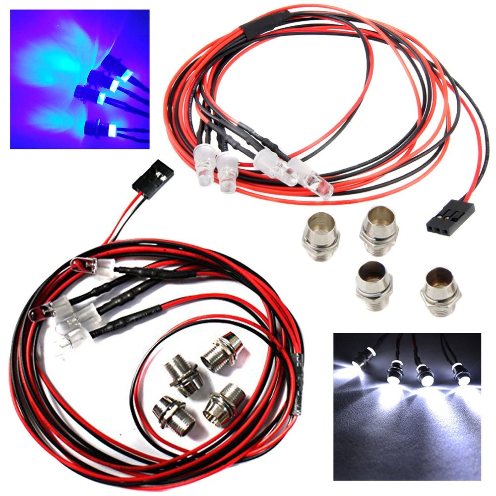 4Leds LED Light Headlights Taillight Kit Accessories & 4Leds Blue LED Light Headlights Taillight Kit Accessories