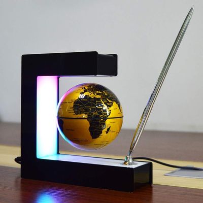 3UOOWWFA Geographical Globe, Magnetic Levitation Globe, 3'-Floating Globe-with Pen-Creative Technology Colorful LED Lights Educational Gifts for Kids Creative Decoration