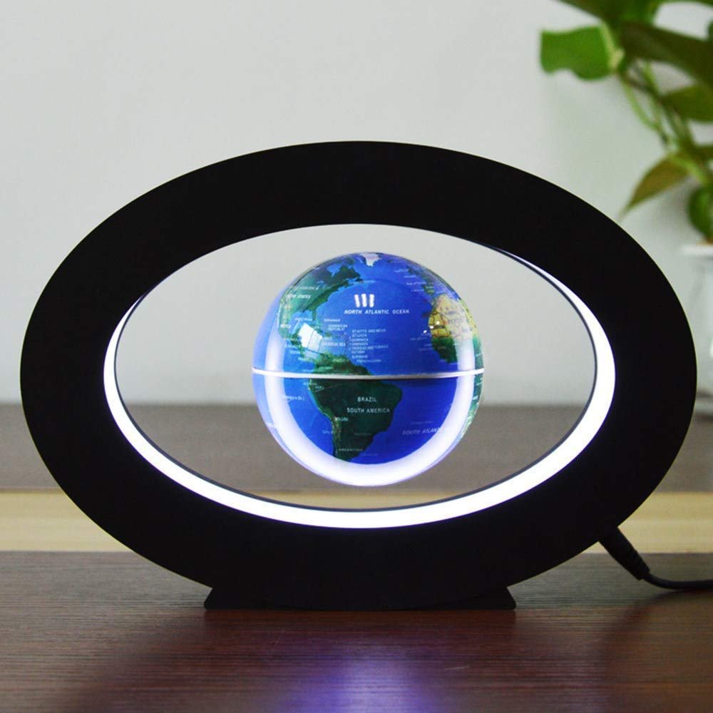 3UOOWWFA Geographical Globe, Floating Levitating Earth Globe with Colorful LED Lights Educational Gift Decoration, Gold