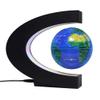3UOOWWFA Globe, Magnetic Ornaments - Floating Globe, 4 Inch Blue English Globe in C Shape, Colorful LED Lights, Educational Tools for Kids, Gold view 1