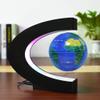 3UOOWWFA Globe, Magnetic Ornaments - Floating Globe, 4 Inch Blue English Globe in C Shape, Colorful LED Lights, Educational Tools for Kids, Gold view 2