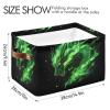 STAYTOP Flame Green Dragon Large Storage Basket Collapsible Storage Bins Waterproof Laundry Basket with Handle,Used for Home Closets, Offices, Bedrooms 2PCS view 3