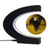 3UOOWWFA Geographical Globe, Magnetic Levitation Globe, C-Shaped 3 Inch Globe, Creative Gift Magnetic Suspension Decoration Display Stand, Gold view 1