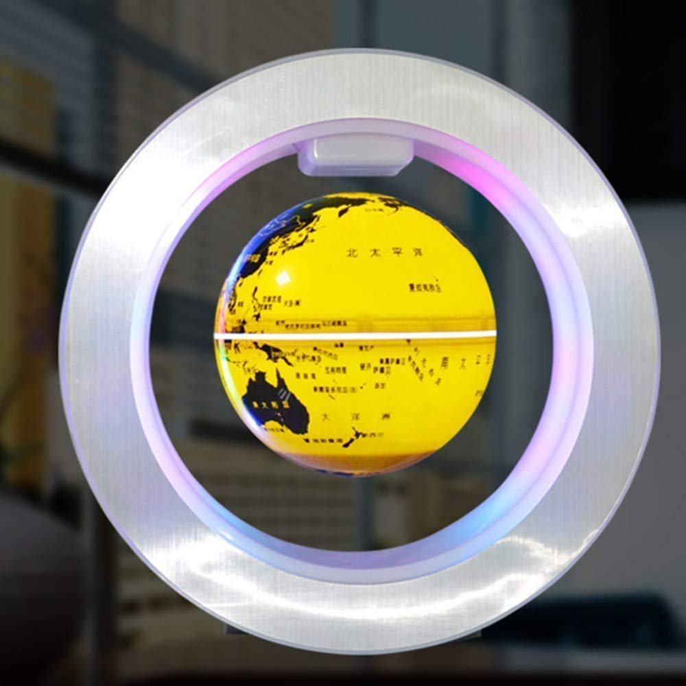 3UOOWWFA Geographical Globe, Magnetic Levitation Floating World Map Globe - Spinning Planet Earth Globe Ball Anti-Gravity with LED Light Lamp - Educational Gift for Home Decor
