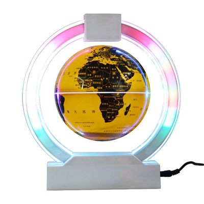 3UOOWWFA Geographical Globe, Floating Globe 6 Inch Colorful LED Levitating Globe Rotating Magnetic Mysteriously Hanging in The Air World Map Home Decor Crafts, Blue Colorful Light
