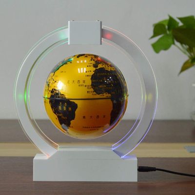 3UOOWWFA Geographical Globe, Levitating Globe - O-Shaped 6 Inch Globe - Home Decoration Creative Gift Anniversary Birthday Present, Gold