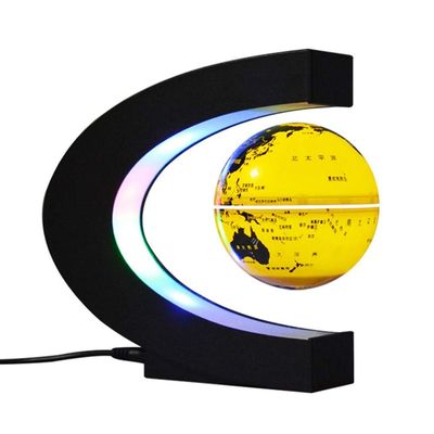 3UOOWWFA Magnetic Levitation Floating Globe, Floating Globe with LED Light C-Shaped Magnetic Levitation 4 Inch World Educational Gift Tool Home Office Desk Decoration