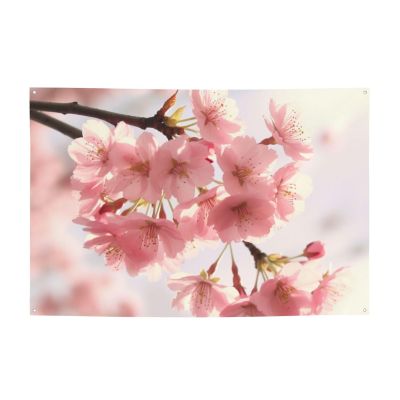 Banner Personalized Party Banner Happy Birthday Banner Party Decor cherry blossom Banner Photo Background Banner Wall Banner Yard Banner Sign Backdrop for Indoor Outdoor Decorations One Size