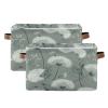 STAYTOP Grey White Dandelion Large Storage Basket Collapsible Storage Bins Waterproof Laundry Basket with Handle,Used for Home Closets, Offices, Bedrooms 2PCS view 1